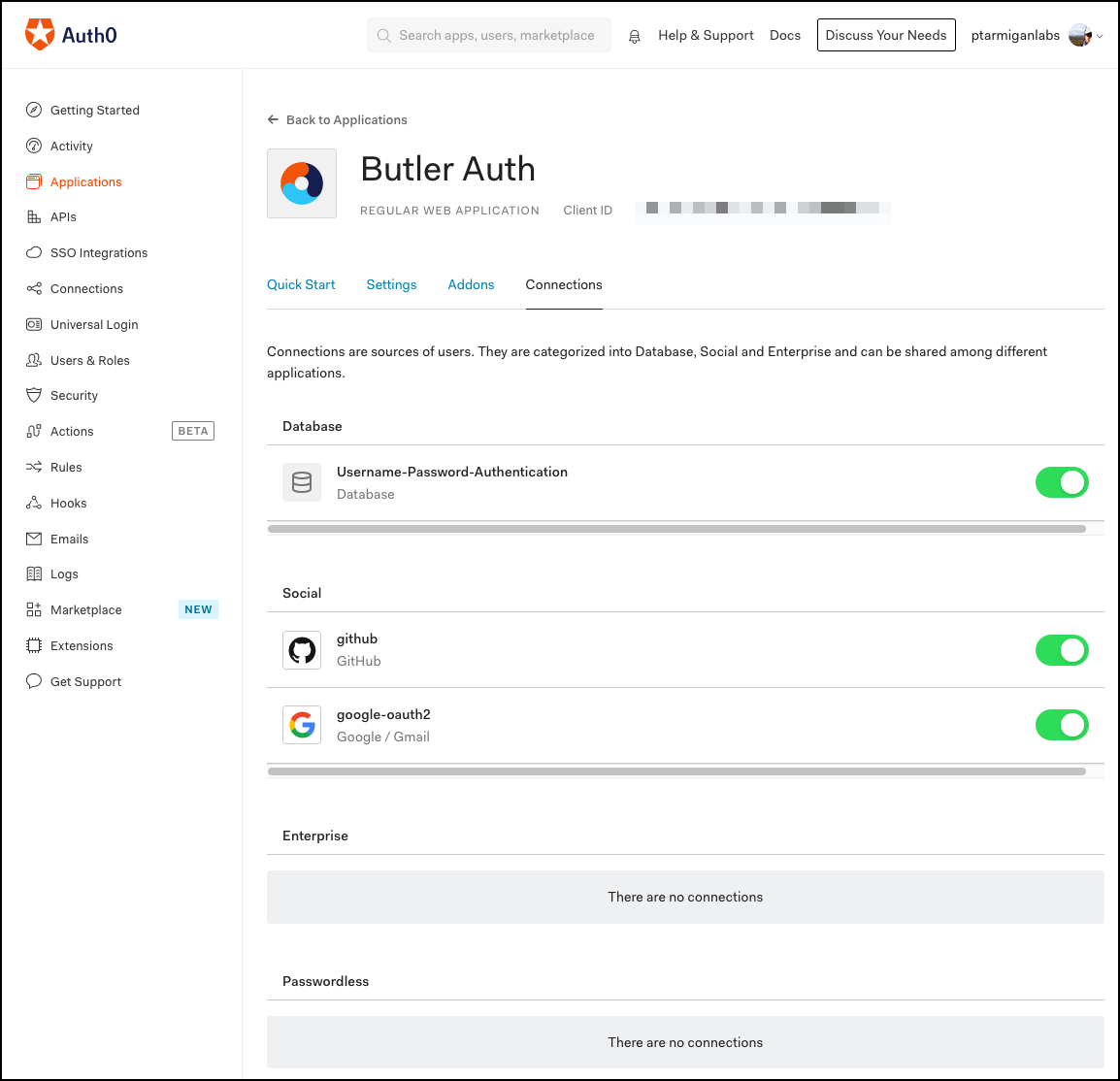 Auth0 connections